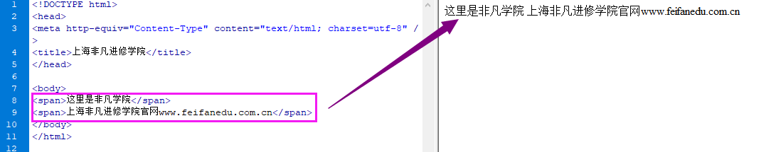 上海松江html5/H5培训班分享html代码中span标签元素语法与用法